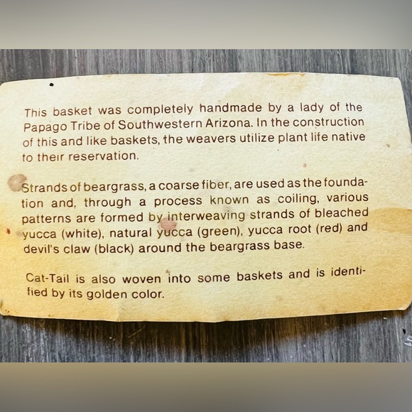 Handcrafted Papago Basket | 7” in diameter - Picture 7 of 7